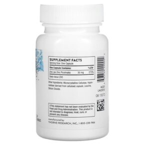 Thực phẩm bổ sung Thorne Zinc Picolinate 30 mg 60 Capsules 693749220022