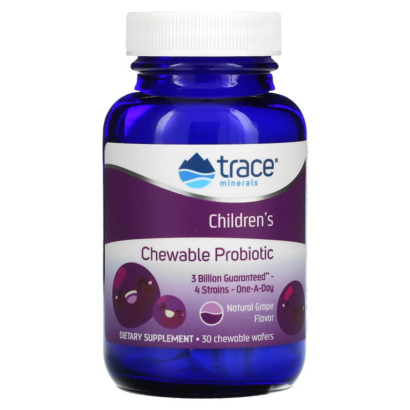 Trace Minerals ® Children's Chewable Probiotic Concord Grape 30 Chewables 8 Thực phẩm chức năng Trace Minerals ® Children's Chewable Probiotic Concord Grape 30 Chewables 878941003271
