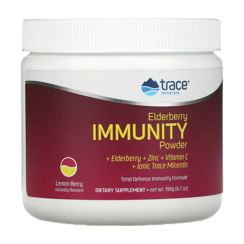 Trace Minerals ® Elderberry Immunity Powder Lemon Berry 6.7 oz (190 g) 8 Thực phẩm chức năng Trace Minerals ® Elderberry Immunity Powder Lemon Berry 6.7 oz (190 g) 878941005930