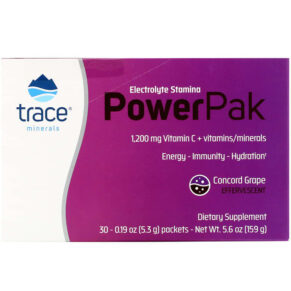 Thực phẩm bổ sung Trace Minerals ® Electrolyte Stamina PowerPak Concord Grape 30 Packets. 0.19 oz (5.3 g) Each 878941001130