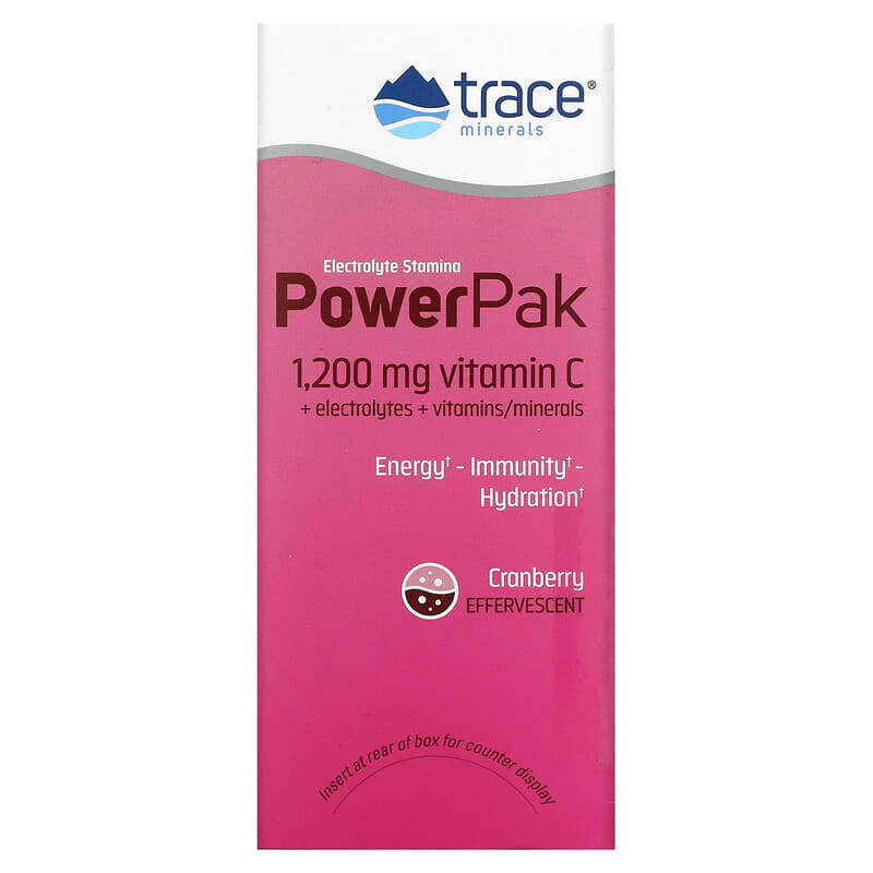 Trace Minerals ® Electrolyte Stamina PowerPak Cranberry 30 Packets 0.19 oz (5.3 g) Each 2 Thực phẩm bổ sung Trace Minerals ® Electrolyte Stamina PowerPak Cranberry 30 Packets 0.19 oz (5.3 g) Each 878941001505