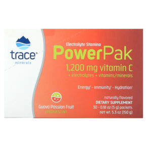 Thực phẩm bổ sung Trace Minerals ® Electrolyte Stamina PowerPak Guava Passion Fruit 30 Packets 0.18 oz (5 g) Each 878941003653
