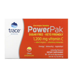Thực phẩm bổ sung Trace Minerals ® Electrolyte Stamina PowerPak Sugar Free Citrus 30 Packets 0.17 oz (4.9 g) Each 878941005558