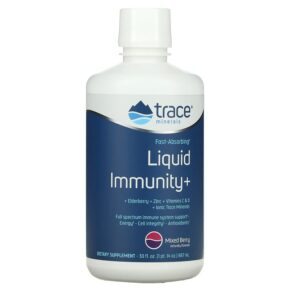 Thực phẩm chức năng Trace Minerals ® Fast-Absorbing Liquid Immunity+ Mixed Berry 30 fl oz (887 ml) 878941005923