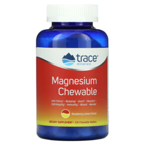 Thực phẩm chức năng Trace Minerals ® Magnesium Chewable Raspberry Lemon 120 Chewable Wafers 878941004988