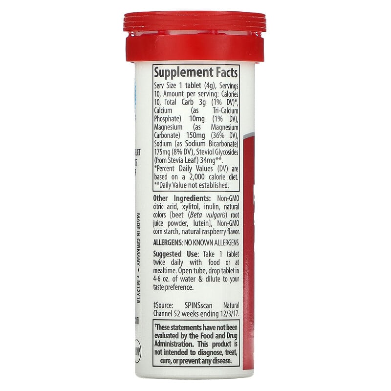 Trace Minerals ® Magnesium Effervescent Tablets Raspberry 10 Tablets 1.41 oz (40 g) 2 Thực phẩm bổ sung Trace Minerals ® Magnesium Effervescent Tablets Raspberry 10 Tablets 1.41 oz (40 g) 878941004834