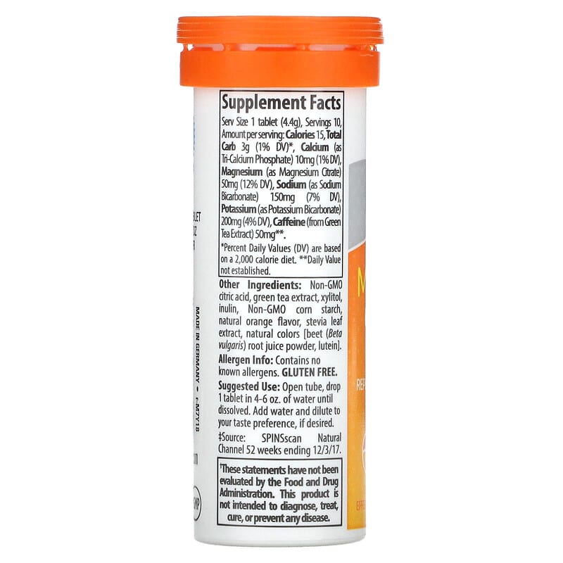 Trace Minerals ® Max Hydrate Energy Effervescent Tablets Orange 1.55 oz (44 g) 2 Thực phẩm bổ sung Trace Minerals ® Max Hydrate Energy Effervescent Tablets Orange 1.55 oz (44 g) 878941004155