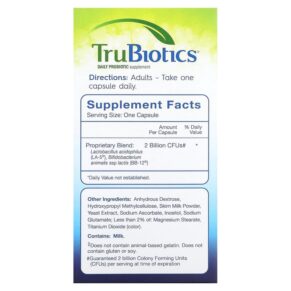Thực phẩm bổ sung TruBiotics Digestive + Immune Health 30 Vegetarian Capsules 852870004172