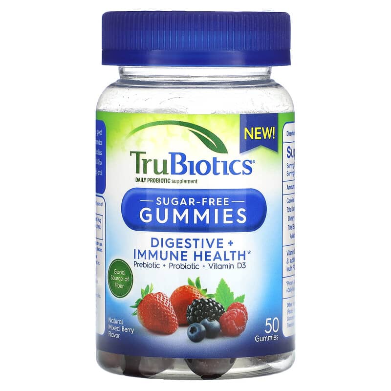 TruBiotics Digestive Immune Health Natural Mixed Berry Sugar-Free 50 Gummies 8 Thực phẩm chức năng TruBiotics Digestive Immune Health Natural Mixed Berry Sugar-Free 50 Gummies 852870004103