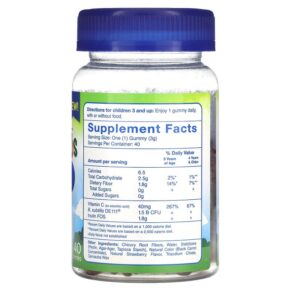 Thực phẩm bổ sung TruBiotics Kids Daily Probiotic Supplement Yummy Natural Strawberry 40 Gummies 852870004110