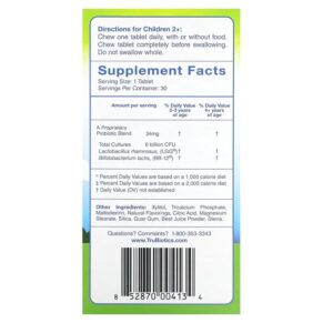 Thực phẩm bổ sung TruBiotics Kids Digestive + Immune Health Chewables Strawberry 30 Chewable Tablets 852870004134