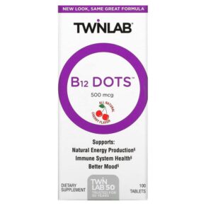 Thực phẩm chức năng Twinlab B12 Dots Cherry 500 mcg 100 Tablets 027434006088
