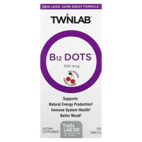 Thực phẩm chức năng Twinlab B12 Dots Cherry 500 mcg 250 Tablets 027434006095