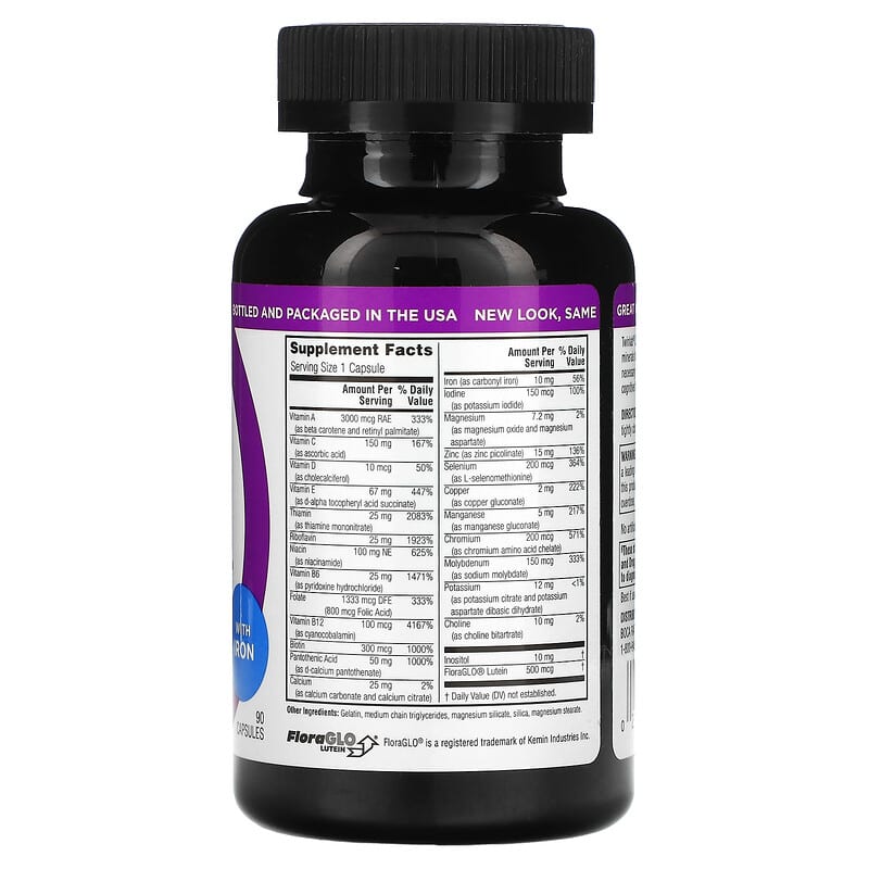 Twinlab Daily One Caps with Iron 90 Capsules 2 Thực phẩm bổ sung Twinlab Daily One Caps with Iron 90 Capsules 027434009058