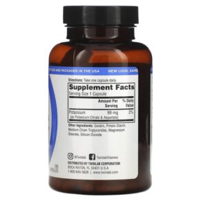 Twinlab Potassium Caps 180 Capsules 3 Thực phẩm bổ sung Twinlab Potassium Caps 180 Capsules 027434010344