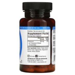 Thực phẩm bổ sung Twinlab Potassium Caps 90 Capsules 027434010337