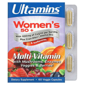 Thực phẩm chức năng Ultamins Women's 50+ Multivitamin with CoQ10 Mushrooms Enzymes Veggies & Berries 60 Veggie Capsules 898220012732