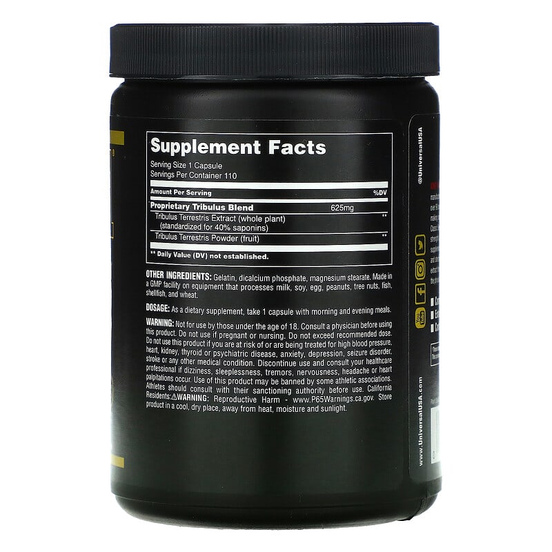 Universal Nutrition Classic Series Tribulus Pro 110 Capsules 2 Thực phẩm bổ sung Universal Nutrition Classic Series Tribulus Pro 110 Capsules 039442045041