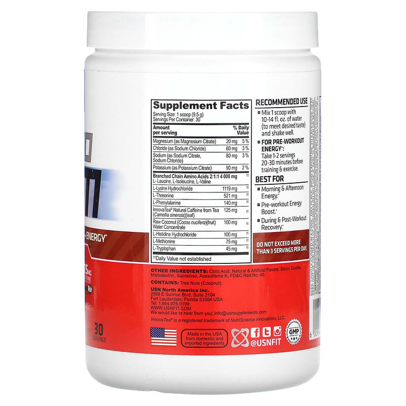 USN Amino Stim Essential Amino Acids + Energy Fruit Punch 10.05 oz (285 g) 2 Thực phẩm bổ sung USN Amino Stim Essential Amino Acids + Energy Fruit Punch 10.05 oz (285 g) 6009544941132