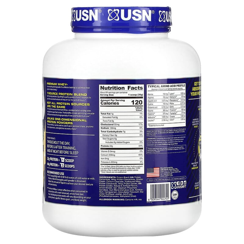 USN Premium Whey+ Vanilla 5 lbs (2.267 g) 2 Thực phẩm bổ sung USN Premium Whey+ Vanilla 5 lbs (2.267 g) 6009544944744