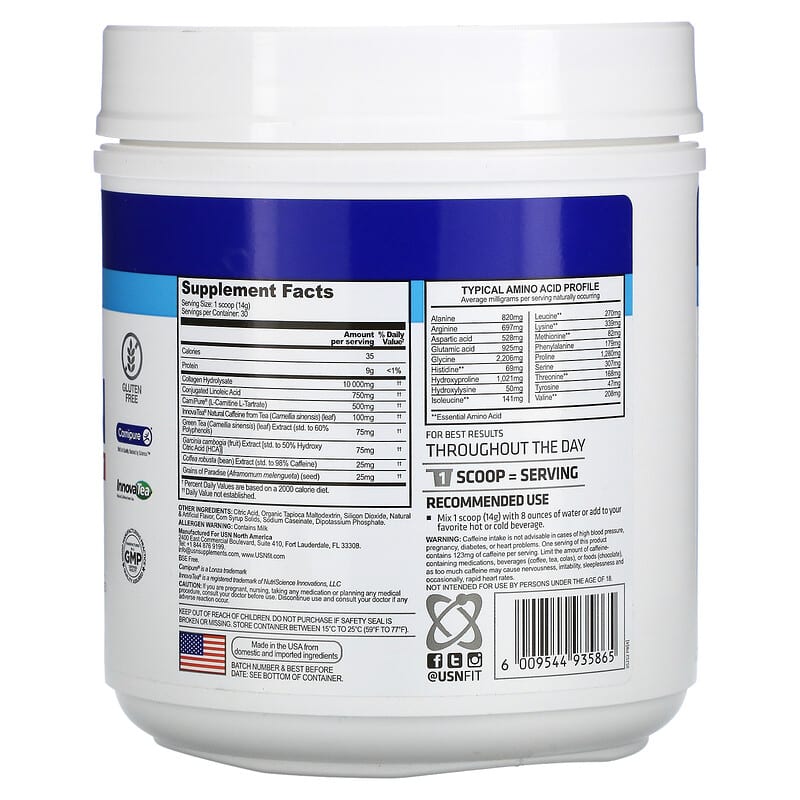 USN Weight Loss Collagen Mixed Berry 14.8 oz (420 g) 2 Thực phẩm bổ sung USN Weight Loss Collagen Mixed Berry 14.8 oz (420 g) 6009544935865