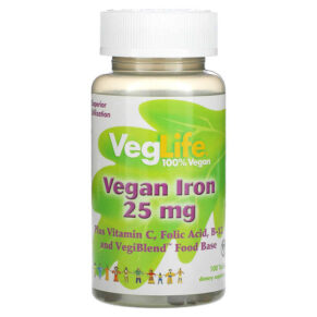 Thực phẩm chức năng VegLife Vegan Iron 25 mg 100 Tablets 076280746105