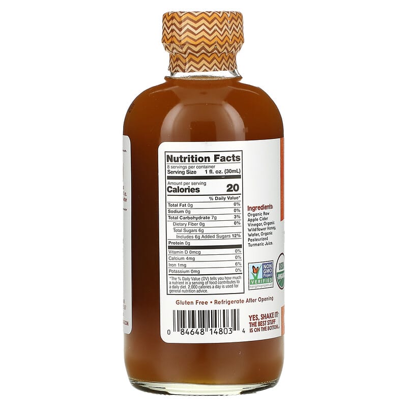 Vermont Village Apple Cider Vinegar Turmeric & Honey 8 fl oz (236 ml) 2 Thực phẩm bổ sung Vermont Village Apple Cider Vinegar Turmeric & Honey 8 fl oz (236 ml) 084648148034