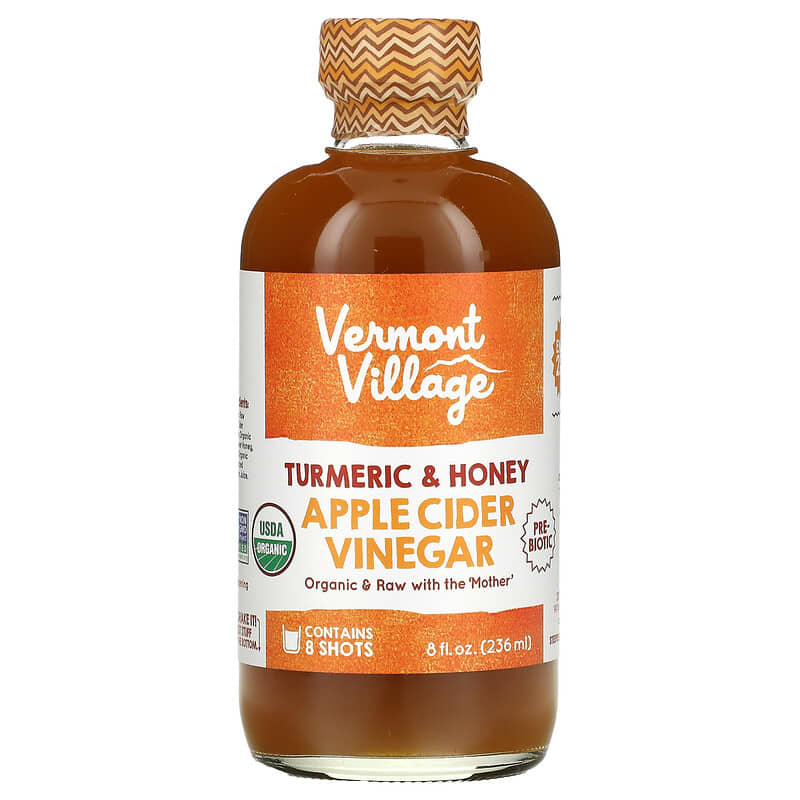Vermont Village Apple Cider Vinegar Turmeric & Honey 8 fl oz (236 ml) 8 Thực phẩm chức năng Vermont Village Apple Cider Vinegar Turmeric & Honey 8 fl oz (236 ml) 084648148034