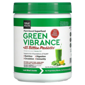 Thực phẩm chức năng Vibrant Health Green Vibrance +25 Billion Probiotics Version 19.1 23.83 oz (675.6 g) 074306800046
