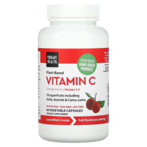 Thực phẩm chức năng Vibrant Health Plant-Based Vitamin C 60 Vegetable Capsules 074306800497