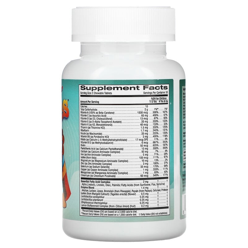 Vitables Chewable Multivitamins with Probiotics & Enzymes for Children Assorted Fruit Flavors 60 Vegetarian Tablets 2 Thực phẩm bổ sung Vitables Chewable Multivitamins with Probiotics & Enzymes for Children Assorted Fruit Flavors 60 Vegetarian Tablets 898220014569