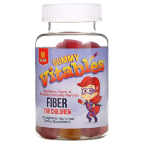 Thực phẩm chức năng Vitables Gummy Fiber for Children Gelatin-Free Assorted Fruit Flavors 60 Vegetarian Gummies 898220014415