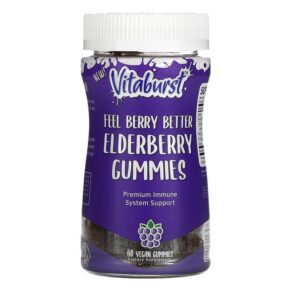 Thực phẩm chức năng Vitaburst Feel Berry Better Elderberry Gummies Elderberry Flavor 60 Vegan Gummies 850013366033