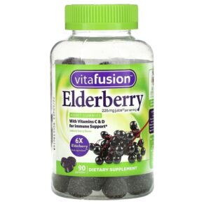 Thực phẩm chức năng VitaFusion Elderberry With Vitamins C & D for Immune Support Natural Berry 90 Gummies 027917290096