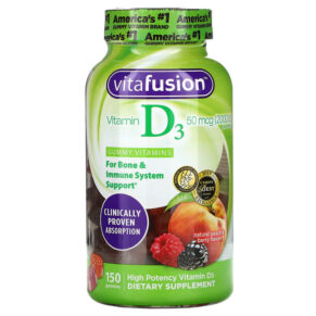 Thực phẩm chức năng VitaFusion Vitamin D3 Natural Peach & Berry 25 mcg (1.000 IU) 150 Gummies 027917021348