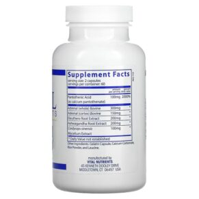 Thực phẩm bổ sung Vital Nutrients Adrenal Support 120 Capsules 693465423219