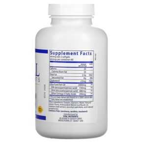 Thực phẩm bổ sung Vital Nutrients Ultra Pure Fish Oil 700 Lemon 120 Softgel Capsules 693465428115
