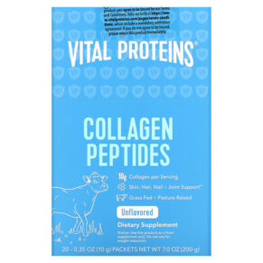 Thực phẩm bổ sung Vital Proteins Collagen Peptides Unflavored 20 Packets 0.35 oz (10 g) Each 850232005393