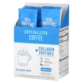 Thực phẩm chức năng Vital Proteins Crystallized Coffee + Collagen Peptides Unflavored 7 Packets 0.32 oz (9 g) Each 850015883224