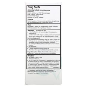 Thực phẩm bổ sung Vitanica Yeast Arrest 28 Vaginal Suppositories 708118020094