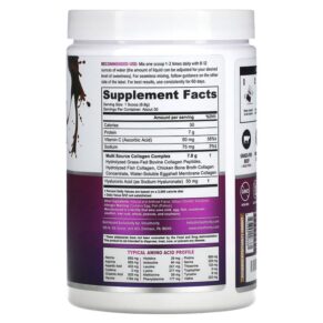 Thực phẩm bổ sung Vitauthority Multi Collagen Protein Plus Vitamin C Hyaluronic Acid Chocolate 9.3 oz (264 g) 856360008381