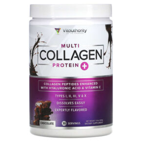 Thực phẩm chức năng Vitauthority Multi Collagen Protein Plus Vitamin C Hyaluronic Acid Chocolate 9.3 oz (264 g) 856360008381