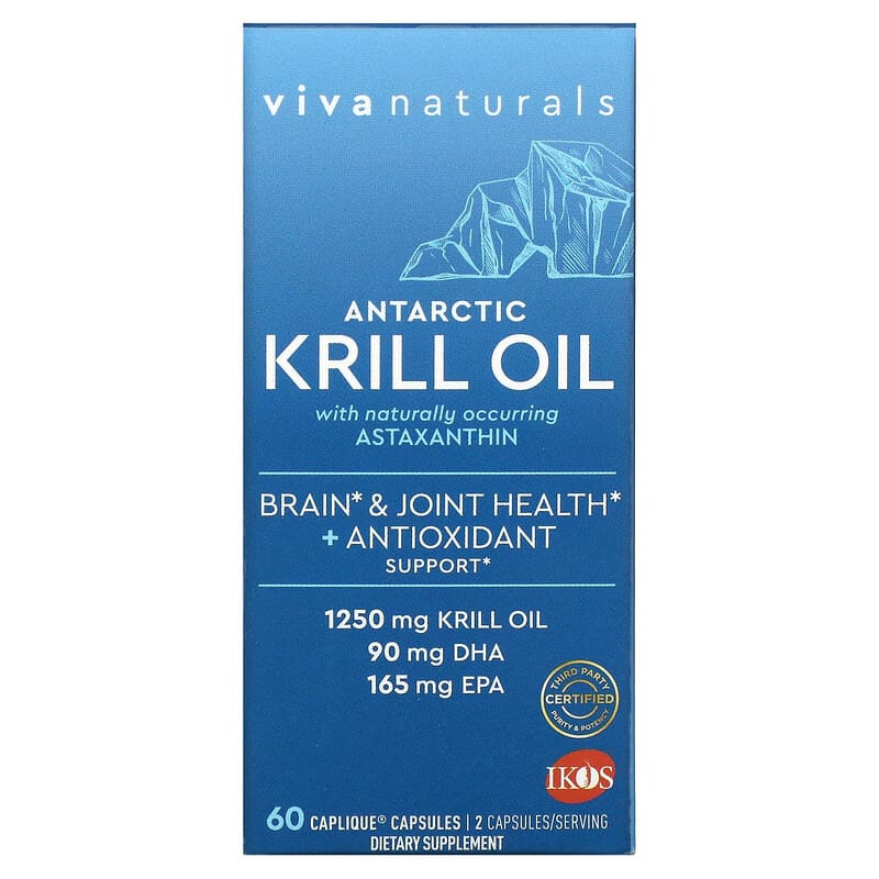 Viva Naturals Antarctic Krill Oil with Astaxanthin 625 mg 60 Caplique Capsules 8 Thực phẩm chức năng Viva Naturals Antarctic Krill Oil with Astaxanthin 625 mg 60 Caplique Capsules 885128644103