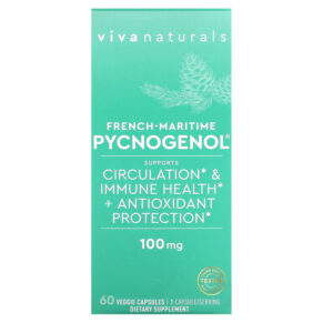 Thực phẩm chức năng Viva Naturals French-Maritime Pycnogenol 100 mg 60 Veggie Capsules 753940520359