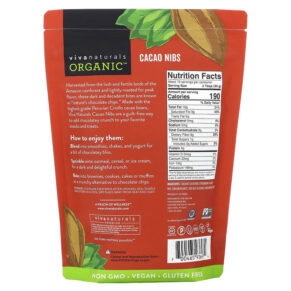Thực phẩm bổ sung Viva Naturals Organic Cacao Nibs 1 lb (454 g) 700465936974