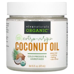 Thực phẩm chức năng Viva Naturals Organic Extra-Virgin Coconut Oil 16 fl oz (473 ml) 632930605811
