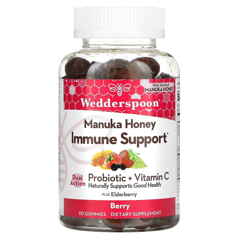 Wedderspoon Manuka Honey Immune Support Berry 90 Gummies 8 Thực phẩm chức năng Wedderspoon Manuka Honey Immune Support Berry 90 Gummies 814422023390