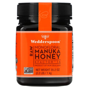 Thực phẩm chức năng Wedderspoon Raw Monofloral Manuka Honey KFactor 16 2.2 lb (1 kg) 814422021693