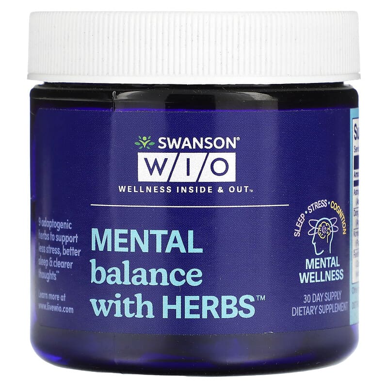 Wellness Inside & Out Mental Balance with Herbs 30 Capsules 8 Thực phẩm chức năng Wellness Inside & Out Mental Balance with Herbs 30 Capsules 840317300246