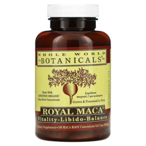 Thực phẩm chức năng Whole World Botanicals Royal Maca 250 mg 180 Gel Caps 691195001028